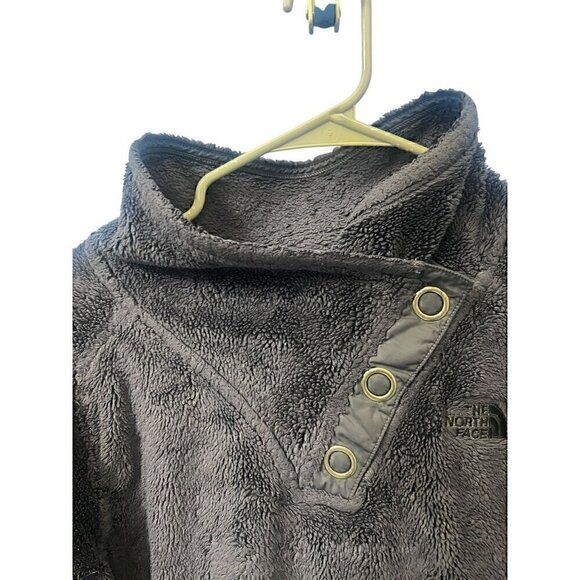 The North Face Womens FUZZY Fleece Pullover With Button Detailing, NAVY BLUE, SM - Picture 5 of 8